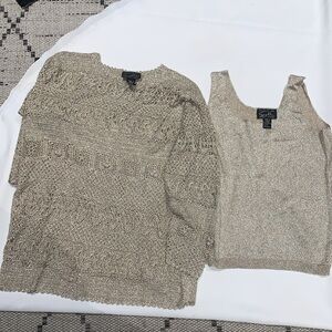 Vintage Gently Loved Crochet Tunic Set By Suzelle Please Note 2 Dif Sizes